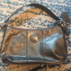 Coach Purse - Silver/Green